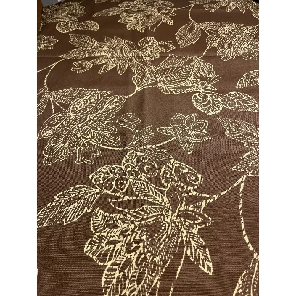 Tommy Bahama Wood Drift Brown Cream Floral Tablecloth 60x82” New